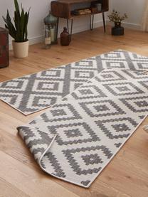 Alfombra reversible de interior y exterior Malta, Gris, crema, L 250 x An 80 cm