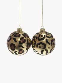 Boules de Noël Safari, Ø 8 cm, 2 élém., Doré, noir, brun, Ø 8 cm