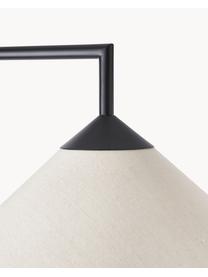 Leeslamp Iris, Lampenkap: linnen (100% polyester), Lampvoet: verchroomd metaal, Beige, zwart, H 160 cm