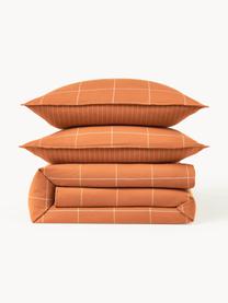 Housse de couette en flanelle Noelle, Orange, blanc, larg. 200 x long. 200 cm