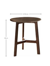 Okrągły stolik pomocniczy z drewna orzecha włoskiego Madrid, Drewno orzechowe, Drewno orzecha włoskiego, Ø 50 x W 58 cm
