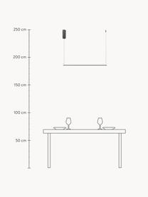 Stmievateľné závesné LED svietidlo Halo, Potiahnutý hliník, Čierna, Š 80 x V 2 cm