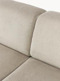 XL-Wohnlandschaft Melva aus Cord, Bezug: Cord (92 % Polyester, 8 %, Gestell: Massives Kiefernholz, Spe, Füße: Kunststoff Dieses Produkt, Cord Hellbeige, B 458 x T 220 cm, Eckteil links