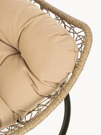 Fauteuil suspendu à structure en métal Amirantes, Beige, noir, larg. 74 x haut. 127 cm