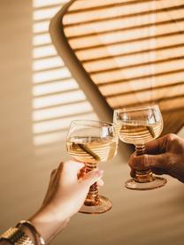Bicchiere vino con  gambo finemente lavorato Swirl 8 pz, Vetro, Trasparente, beige, Ø 9 x Alt. 14 cm