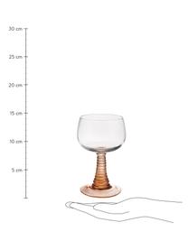 Weingläser Swirl mit geschwungenem Griff, 8 Stück, Glas, Transparent, Beige, Ø 9 x H 14 cm