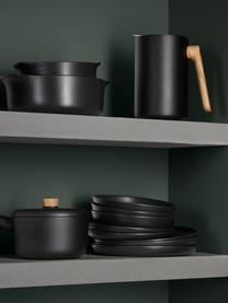 Dinerbord Nordic Kitchen van keramiek in mat zwart, 4 stuks, Keramiek, Mat zwart, Ø 25 cm