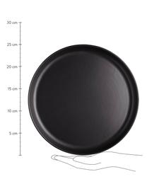 Platos llanos de gres Nordic Kitchen, 4 uds., Gres, Negro mate, Ø 25 cm