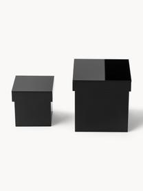 Set de cajas Jaimie, 2 uds., Plexiglas, Negro brillante, Set de diferentes tamaños