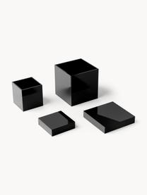 Opbergdozen Jamie, set van 2, Acrylglas, Glanzend zwart, Set met verschillende formaten
