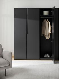Modulární skříň s otočnými dveřmi Leon, šířka 50 cm, více variant, Černá, Interiér Basic, Š 50 x V 200 cm