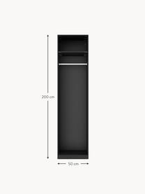 Armario modular Leon, 1 puerta (50 cm), diferentes variantes, Estructura: tablero aglomerado revest, Negro, Interior Basic (An 50 x Al 200 cm)