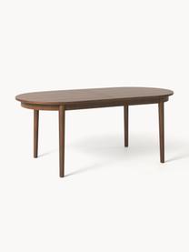 Ausziehbarer Esstisch Calary, Tischplatte: Spannplatte, Birkensperrh, Beine: Eichenholz, Holz, dunkelbraun lackiert, B 180/230 x T 92 cm
