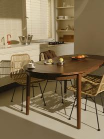 Rozkládací jídelní stůl Calary, Dubové dřevo, tmavě hnědě lakované, Š 180/230 cm, H 92 cm