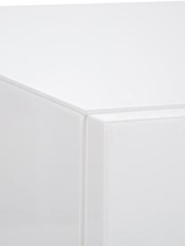 Sideboard Classy in Weiß Hochglanz, Korpus: Mitteldichte Holzfaserpla, Korpus: Weiß, hochglänzendBeschläge und Beine: Goldfarben, 135 x 92 cm