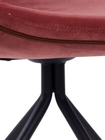 Fluwelen stoel Eva in rood, Bekleding: polyester fluweel, Poten: gelakt metaal, Koraalrood, 54 x 47 cm