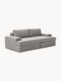 Sofa modułowa Russell (3-osobowa), Tapicerka: 100% bawełna Dzięki tkani, Stelaż: lite drewno sosnowe, skle, Nogi: tworzywo sztuczne Ten pro, Szara tkanina, S 206 x G 103 cm