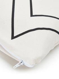 Povlak na polštář v boho stylu Ausel, 100 % bavlna, Bílá, černá, Š 30 cm, D 50 cm