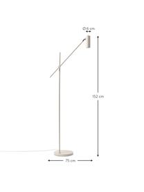 Moderní lampa na čtení Cassandra, Béžová, matná, V 152 cm