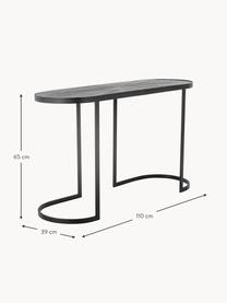 Metall-Konsole Carter mit Holzplatte, Platte: Sperrholz, Mitteldichte H, Gestell: Eisen, beschichtet, Schwarz, B 110 x H 65 cm