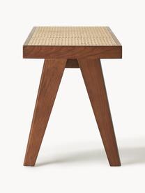 Banco con tejido vienés Sissi, Estructura: madera de roble maciza, Asiento: ratán, Ratán, madera de roble oscura, An 110 x Al 48 cm