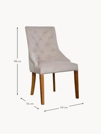 Sametová čalouněná židle Madam, Béžová, dřevo, Š 56 cm, H 64 cm