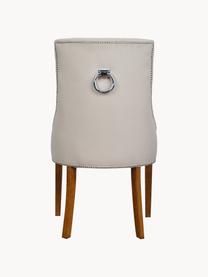 Stolička so zamatovým čalúnením Madam, Zamatová béžová, drevo, Š 56 x H 64 cm