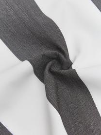 Gestreepte outdoor kussenhoes Santorin in grijs/wit, 100% polypropyleen, Teflon® gecoat, Antraciet, wit, B 40 x L 40 cm