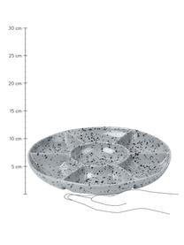 Handgefertigte Servierplatte Ditte, Steingut, Grau, gesprenkelt, Ø 26 x H 4 cm
