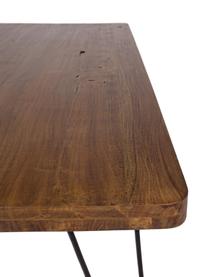 Eettafel Edgar met massief houten blad, 175 x 90 cm, Tafelblad: acaciahout, Poten: metaal, Acaciahout, B 175 x D 90 cm