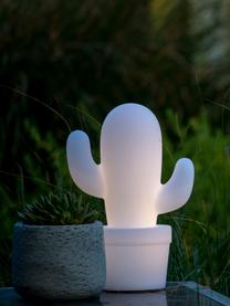 Mobile dimmbare LED-Außentischlampe Cactus, Weiß, Ø 11 x H 33 cm