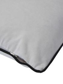 Housse de coussin 50x50 avec bordure passepoilée Oliver, 100 % polyester, Blanc cassé, noir, larg. 50 x long. 50 cm