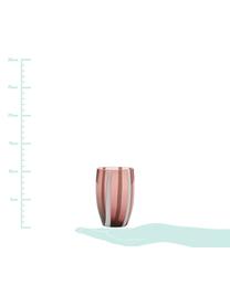 Vasos de colores soplados artesanamente con diseños diferentes Melting, 6 uds., Vidrio, Tonos grises y lilas, Set de diferentes tamaños