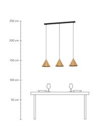 Lámpara de techo grande Narices, Pantalla: metal recubierto, Anclaje: metal recubierto, Cable: cubierto en tela, Latón, An 92 x Al 110 cm