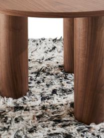 Mesa redonda de madera Colette, Ø 120 cm, Tablero de fibras de densidad media (MDF), chapada en madera de nogal con certificado FSC, Madera de nogal, Ø 120 x Al 72 cm