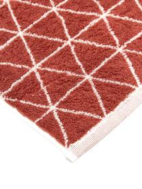 Asciugamano reversibile con motivo grafico Elina, 100% cotone,
qualità media 550 g/m², Terracotta, bianco crema, Asciugamano per ospiti