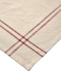 Servilletas de tela Julianne, 2 uds., 100% algodón, Beige, rojo vino, An 40 x L 40 cm