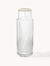 Carafe soufflée bouche avec bord doré Aleo, 1 L, Verre sodo-calcique, Transparent avec bord doré, 1 L