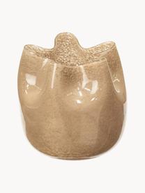 Mundgeblasene Vase Esther, H 20 cm, Glas, mundgeblasen, Beige, Ø 20 x H 20 cm