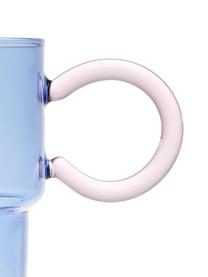 Skleněné hrnky The Belle, 2 ks, Sklo, Modrá, světle růžová, Ø 13 cm, V 10 cm, 330 ml