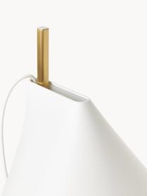 Grande lampe à poser LED à intensité variable avec fonction minuterie Yuh, Blanc, marbré, laiton, Ø 20 x haut. 61 cm