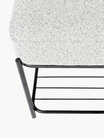 Tabouret bouclé avec rangement Milou, Tissu bouclé gris clair, larg. 50 x haut. 45 cm