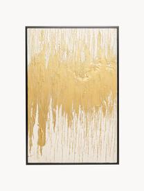 Ručne maľované plátno Abstract, Odtiene zlatej, lomená biela, Š 80 x V 120 cm