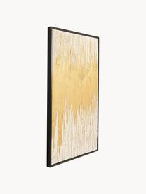 Quadro dipinto a mano Abstract, Immagine: pittura acrilica su tela, Cornice: legno di abete, Dorato, bianco latte, Larg. 80 x Alt. 120 cm