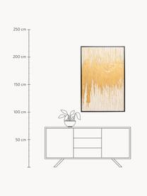 Handgemaltes Leinwandbild Abstract, Bild: Acrylfarbe auf Leinwand, Rahmen: Tannenholz, Goldfarben, Off White, B 80 x H 120 cm