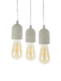 Suspension industrielle 3 lampes béton Hedda, Gris, Ø 20 cm