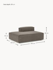 Chaise longue module Lennon uit bouclé, Bekleding: bouclé (100% polyester) M, Frame: massief grenenhout, multi, Poten: kunststof Dit product is , Bouclé greige, B 150 x D 119 cm, rugleuning rechts