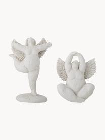 Weihnachtsfiguren Hadessa in Engelform, 2er-Set, Polyresin, Weiss, Set mit verschiedenen Grössen