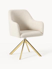 Otočná stolička s opierkami Isla, Lomená biela, odtiene zlatej lesklá, Š 63 x H 58 cm