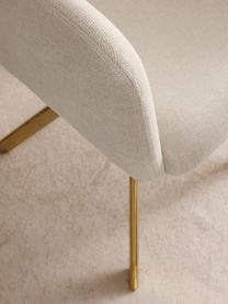 Otočná židle s područkami Isla, Tlumeně bílá, zlatá lesklá, Š 63 cm, V 58 cm